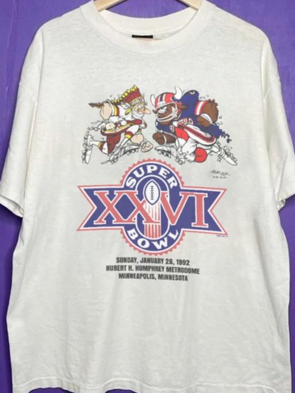 Vintage Buffalo Bills vs Washington Commanders 1992 Super Bowl Football Shirt